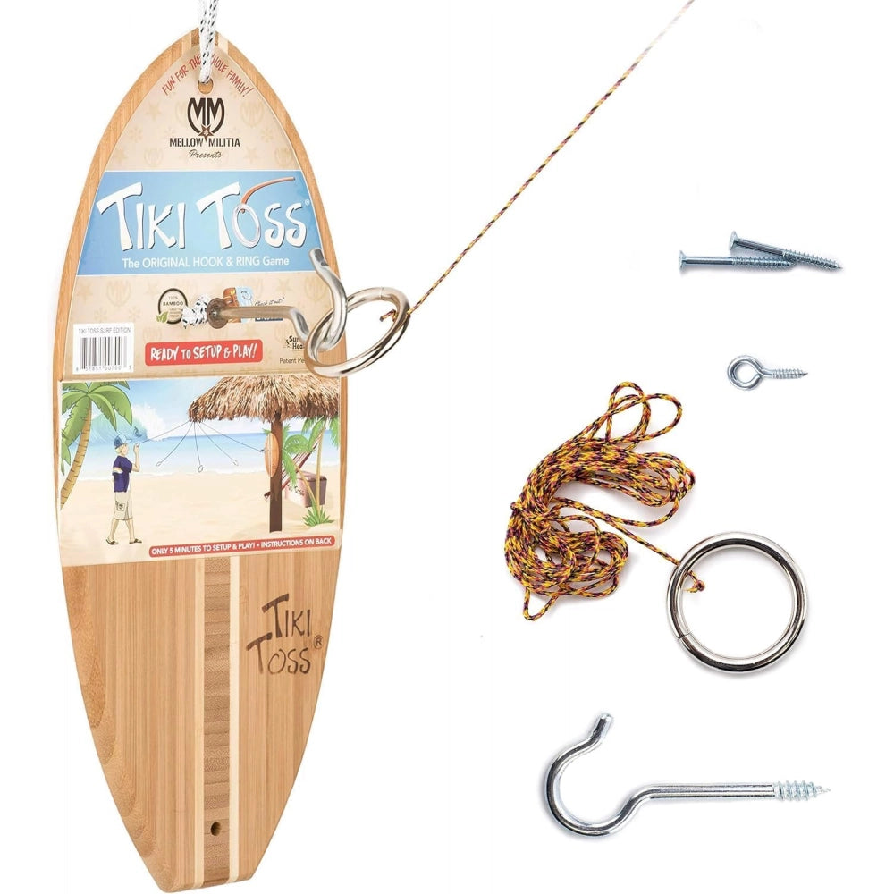 Tiki Toss Hook and Ring Game Original Surfboard Edition