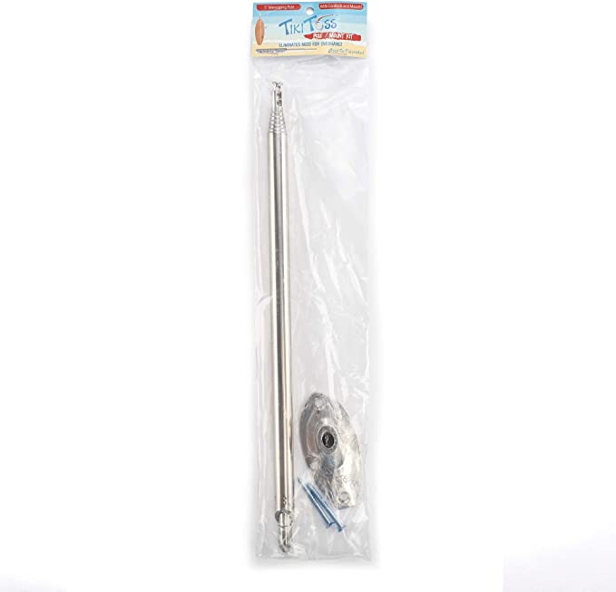 Tiki Toss Hook and Ring Game Telescoping Pole with Mount